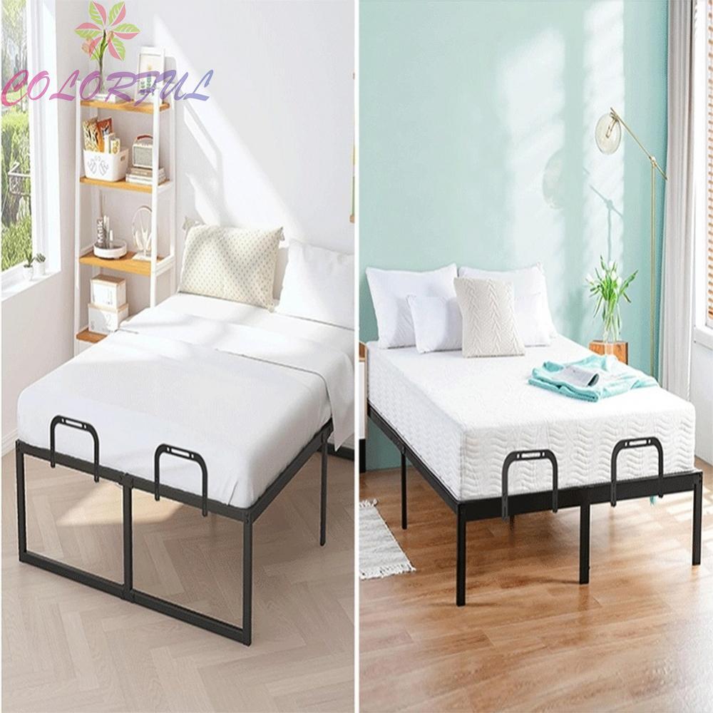 【COLORFUL】Adjustable U Shape Mattress Holders Non Slip Metal Bed Frame Clips 2Pcs Set