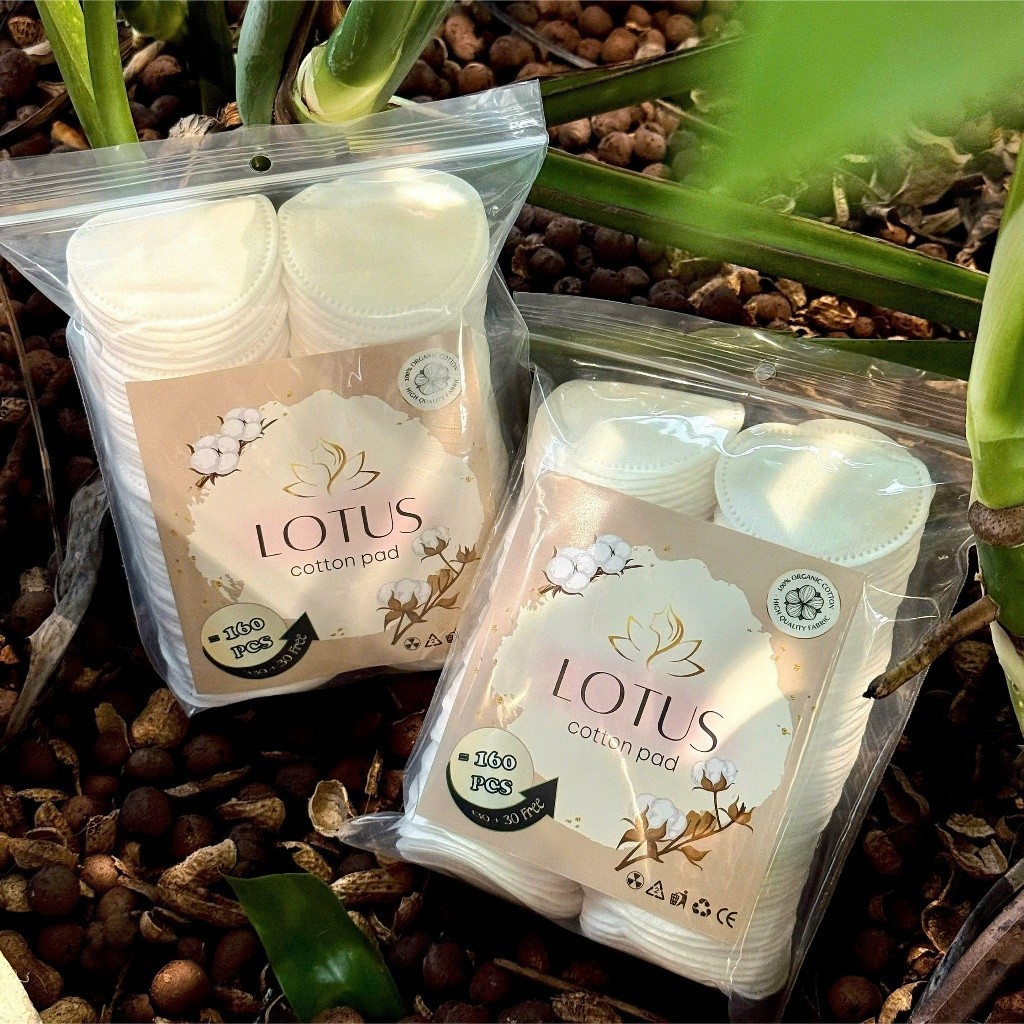 Gói 130 Miếng Bông Tấy Trang Lotus 3 Lớp - 100% Bông Cotton Mềm Mịn Tiện Lợi AILEE