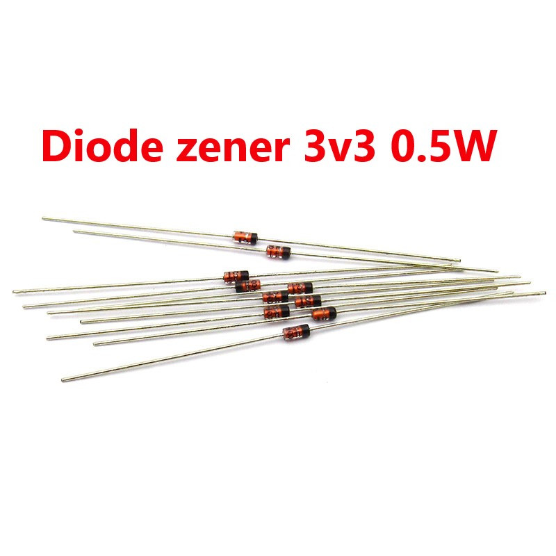 [Gói 10 con] Diode zener 3v3 3.3v 0.5W chân cắm