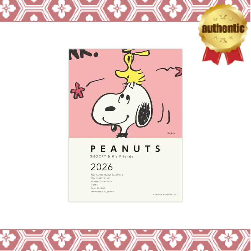 Hallmark Snoopy Planner 2026 A6 Monthly Smile Coral Pink 845704 (Starts from October 2025)