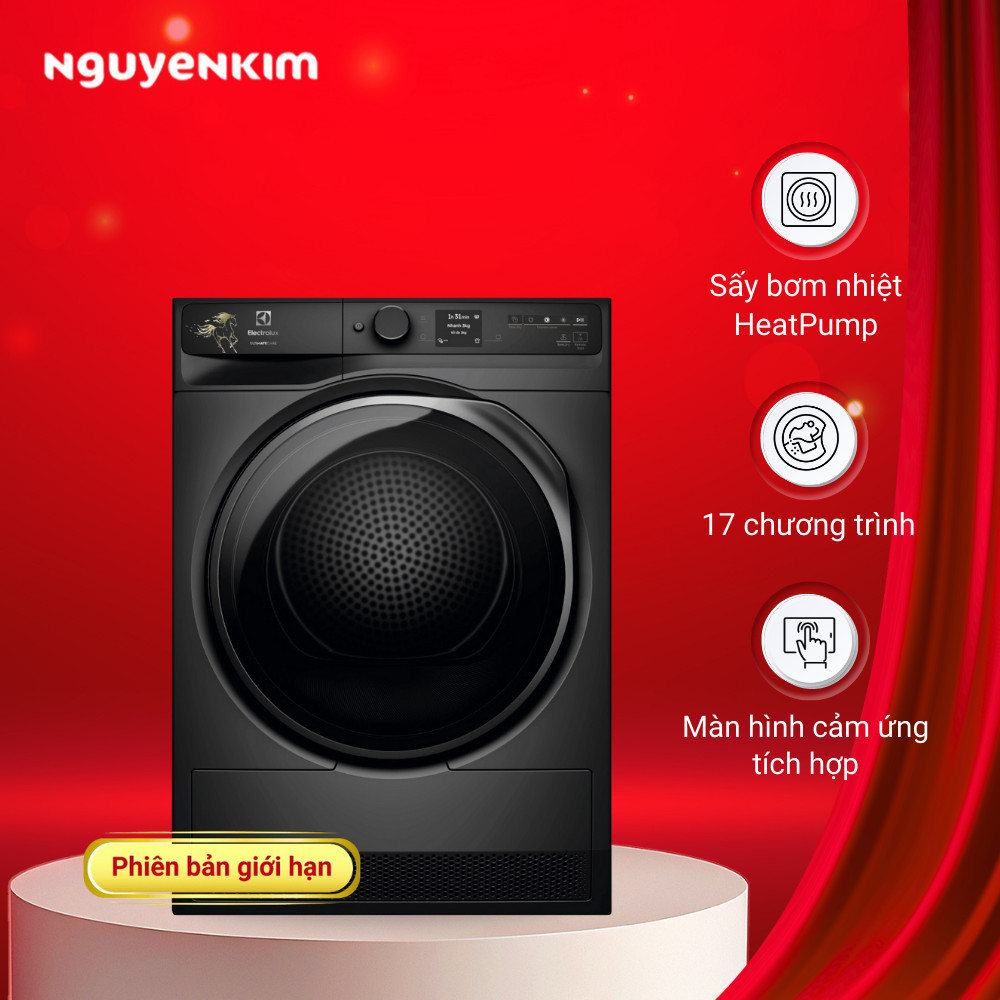 Máy sấy quần áo bơm nhiệt Electrolux 9 kg EDH902R9SC 2026