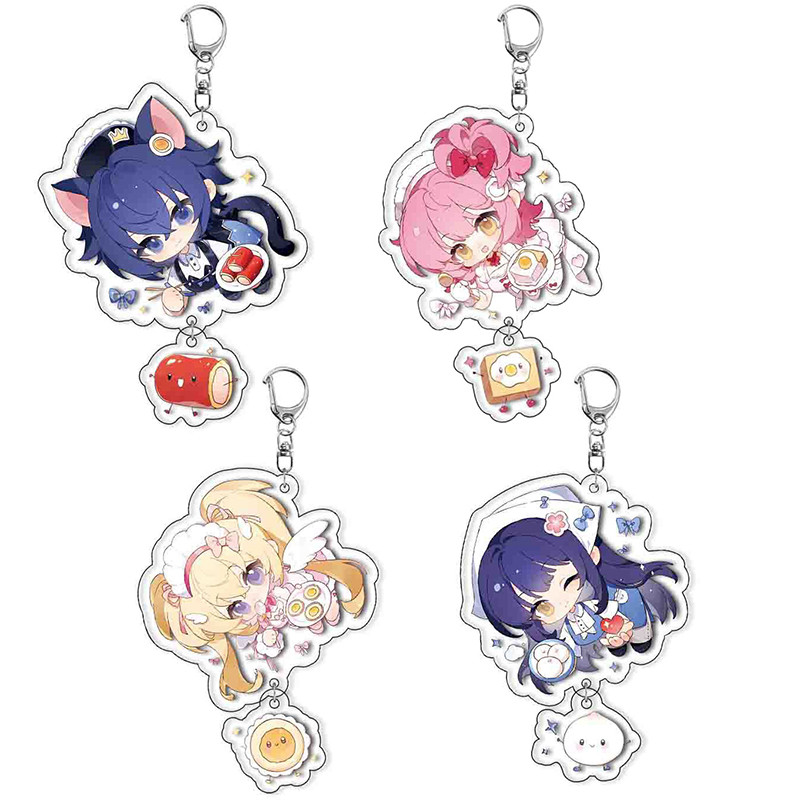 Anime Shugo Chara Keychains Cartoon Figure Mashiro Rima Yuiki Yaya Tsukiyomi Ikuto Pendant Key Ring 