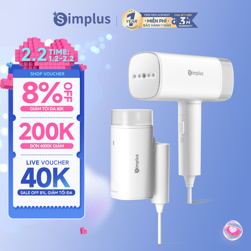 [LIVE] Simplus Bàn Ủi Hơi Nước Cầm Tay 180ml Công Suất Lớn 1200W GTJH020 - BH 1 Năm 1 Đổi 1