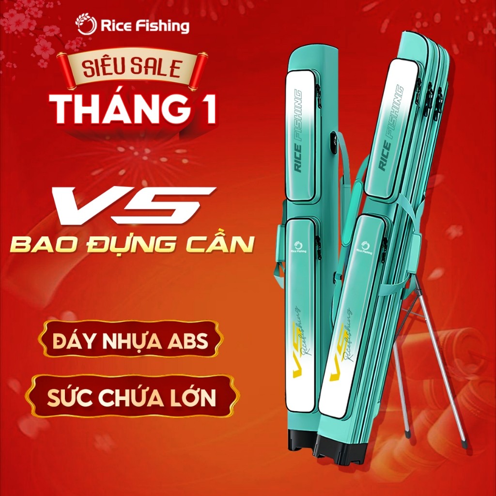 Bao đựng cần câu V5 RiceFishing kích thước 130cm màu sắc mới 2025 TC-24
