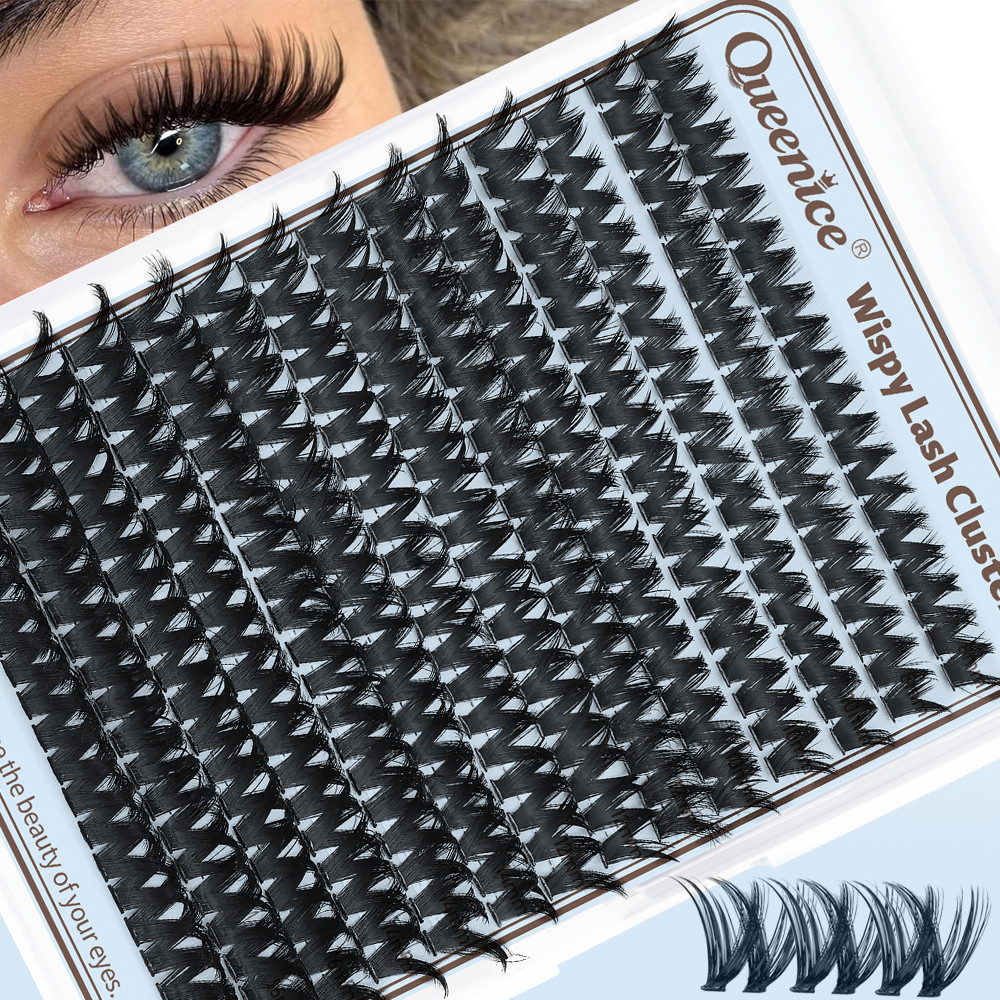 Cụm mi QUEENICE, 280 chiếc M380 Nối mi 9-16mm Wispy,