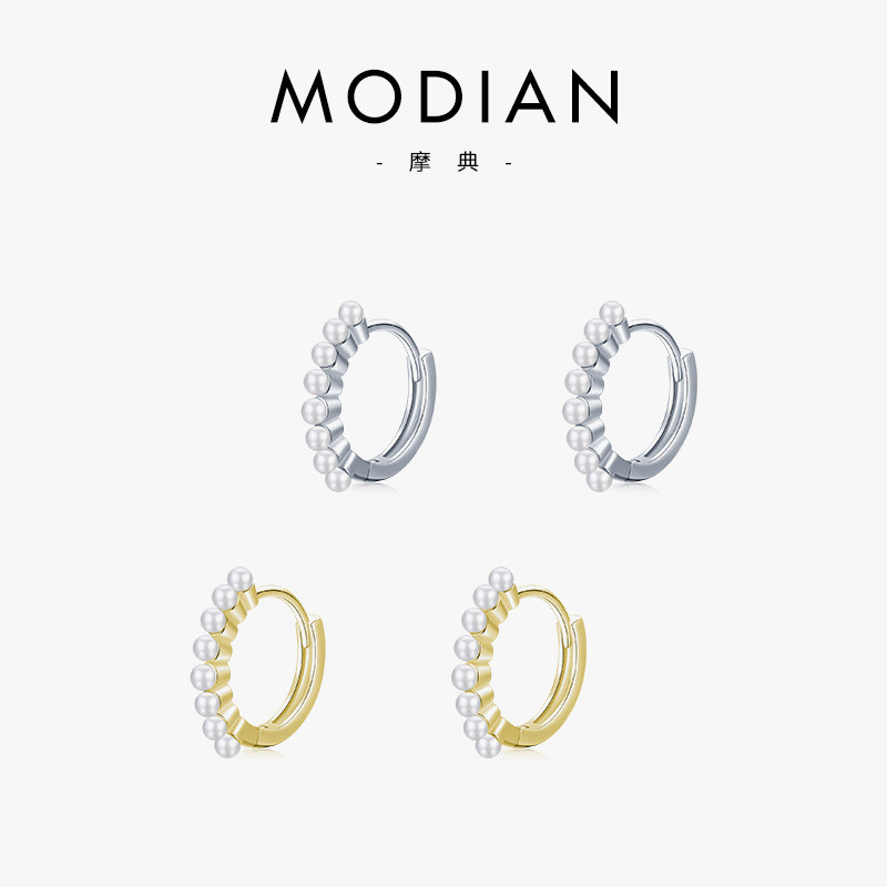 s925Sterling Silver Earrings Simple Elegant Pearl Hoop Earrings2021New fashion Earrings Women