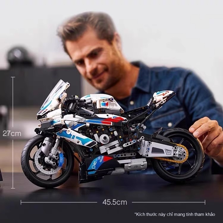 Mô Hình Lắp Ráp Xe Moto BMW M1000RR - Đồ Chơi Xếp Hình Trang Trí Cao Cấp