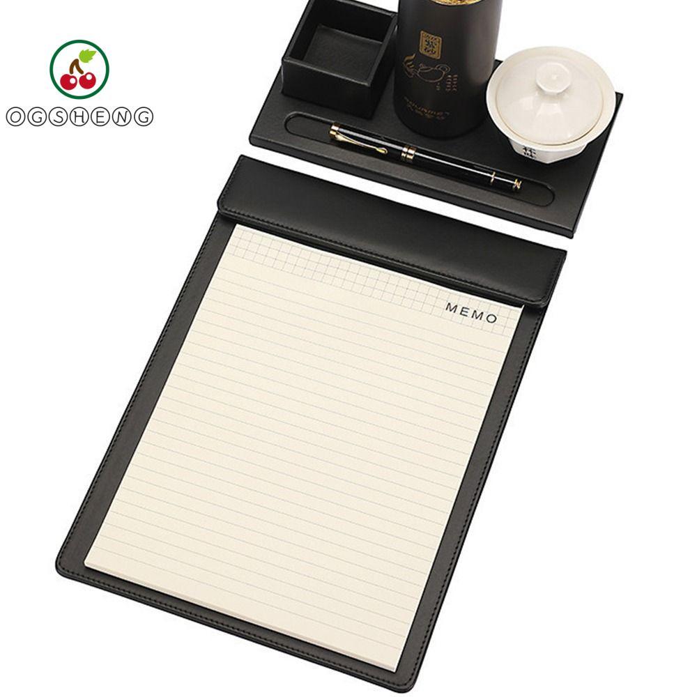 Thư mục giấy ERZAP, Bảng viết da PU, Kích thước chữ A4 Giá đỡ bút bền bỉ Thư mục kẹp thư mục giáo vi