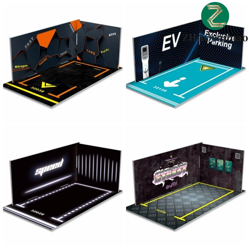 ZHAOCAIMAO 1 / 32 Nhà để xe ô tô, Chất liệu PVC Bãi đậu xe Mô hình bãi đậu xe, Quà tặng Giáng sinh M