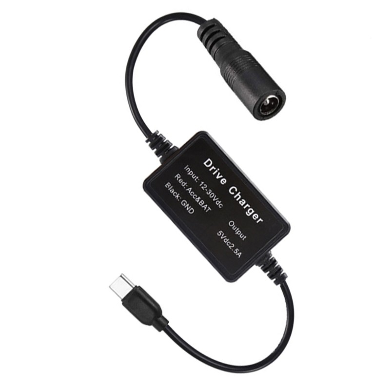 Yoo Nhiều Điện Áp 9V 12V 24V DC5521 sang USB C Cáp Nguồn Xe Hơi 9V 12V 24V Đầu Vào