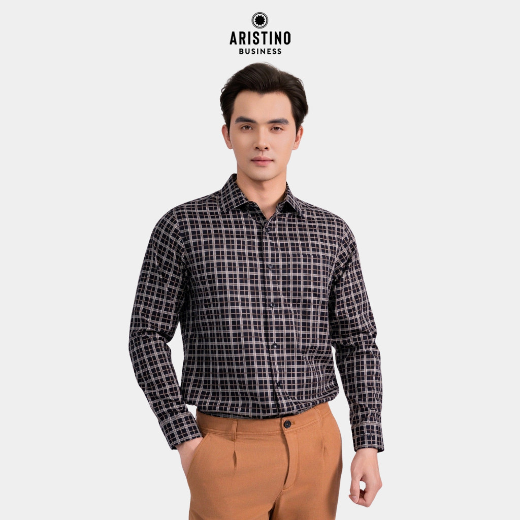 Aristino Business Áo Sơ Mi Nam phom Regular fit suông nhẹ, tà lượn thoải mái khi cử động - 1LS0580S3