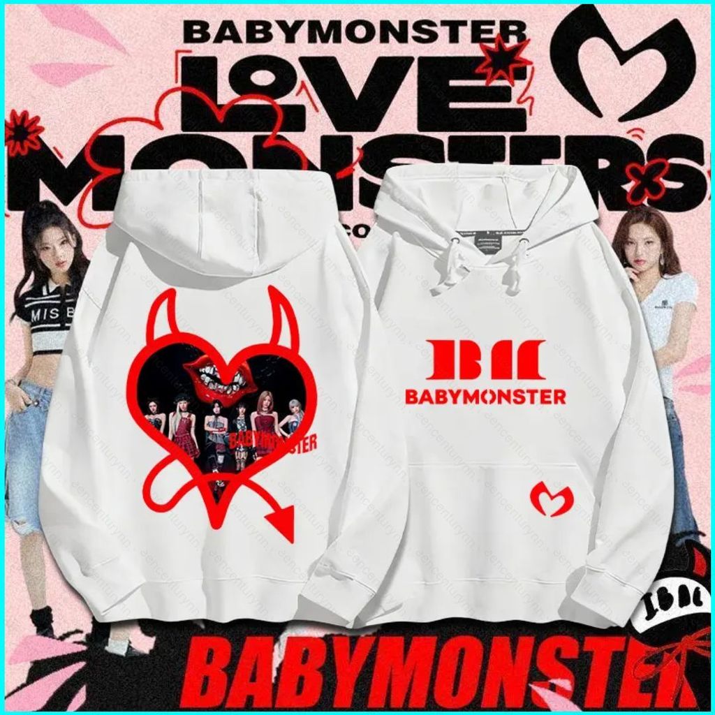 GN BABYMONSTER RORA ASA RUKA AHYEON Áo Hoodie KPOP Áo Unisex Dài Tay Top NG