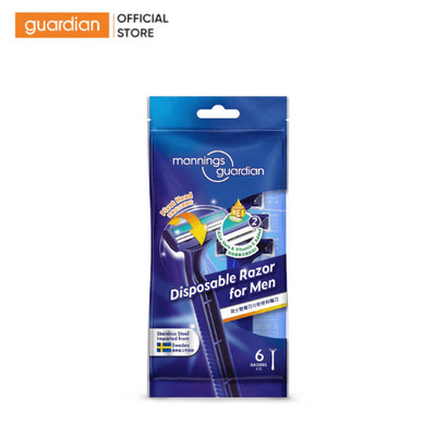Dao Cạo Râu Dùng Một Lần Mannings Guardian Twin-blade Disposable Razor For Men 6 Cây | Guardian Việt Nam