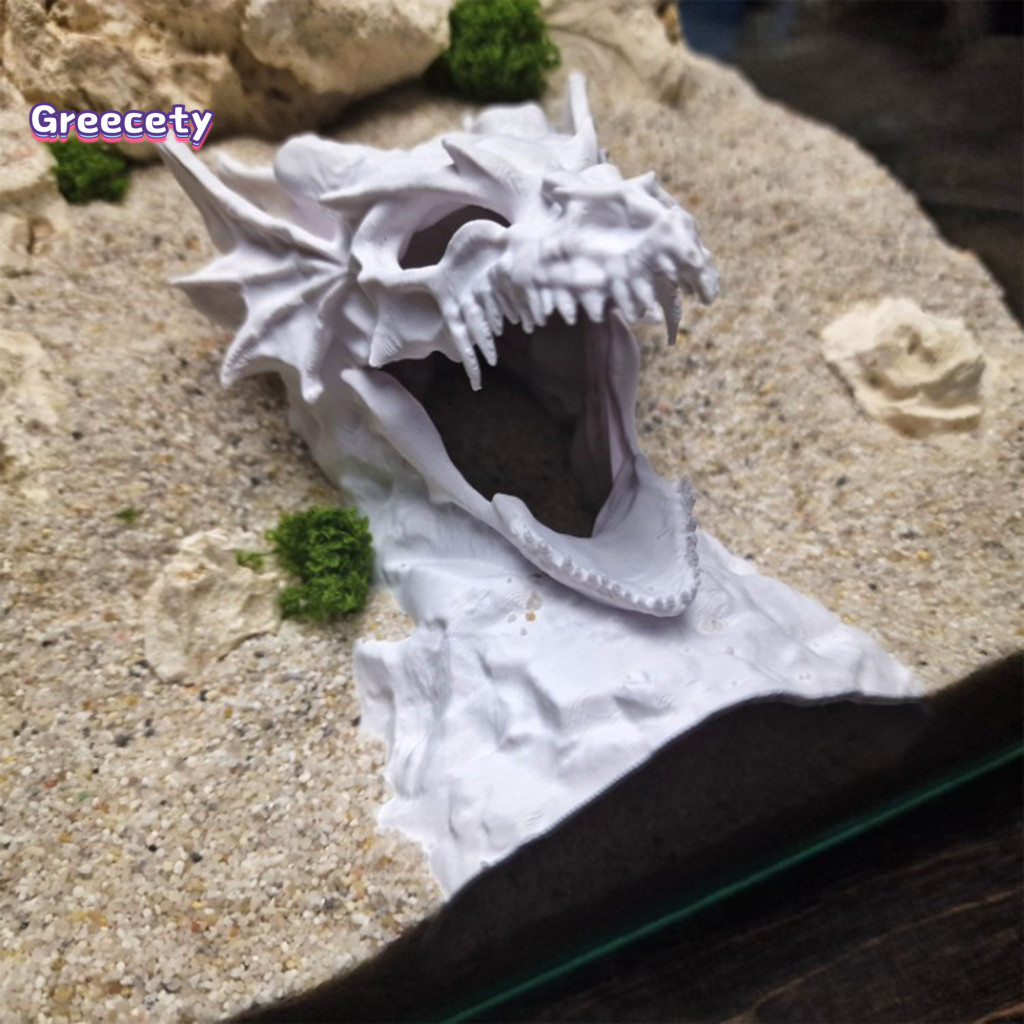 GEY _ Fish Cave Hideout Dragon Design Đường hầm bể cá Thiết kế rồng 3d In hình hầm cá với cổng xem –