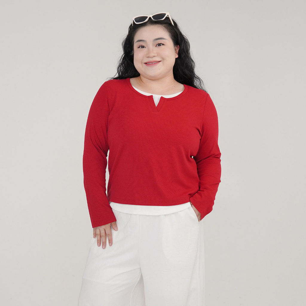 áo phông bigsize nữ áo phông nữ đẹp Fuyin Boiling Đừng [Đồ tạo tác xếp chồng lên nhau] Mùa xuân cỡ l