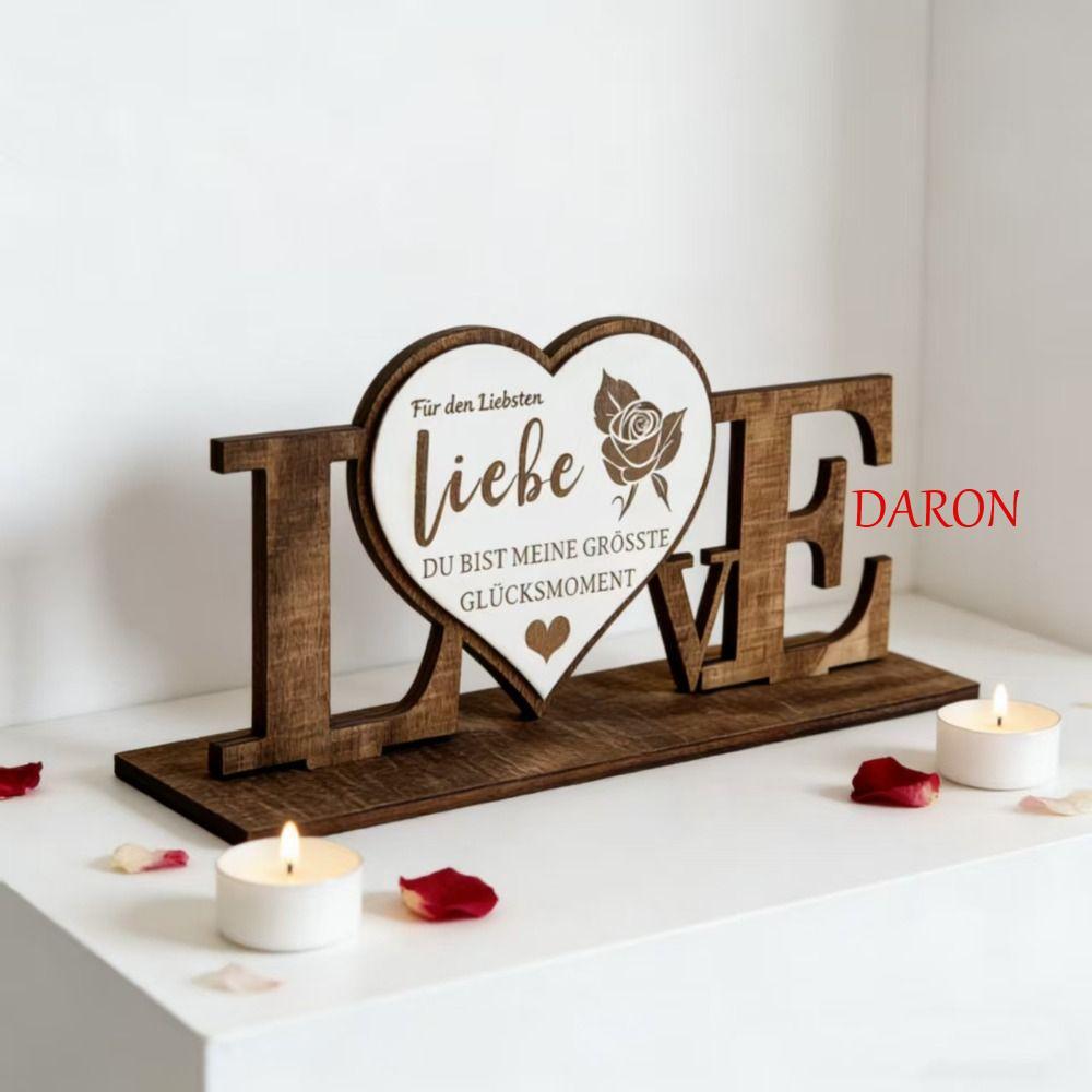 Bộ chữ cái bằng gỗ DARON, Nền tảng tình yêu kỷ niệm Trang trí bằng gỗ, Trang trí nội thất Chất liệu 