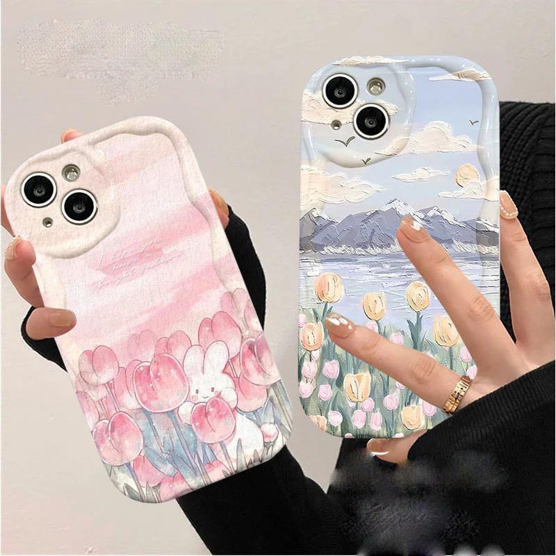 Ốp lưng cho Samsung A17 A07 A16 A06 A71 A56 A55 A53 A51 A35 A25 A15 A05s A05 A35 A33 A32 A31 A03s A03 A25 A24 A23 A22 A15 A14 A13 A12 A11 A10s A10 A04 A04E A04s A03s A03 A02 J7 Prime Tulip Flower Soft Vỏ điện thoại