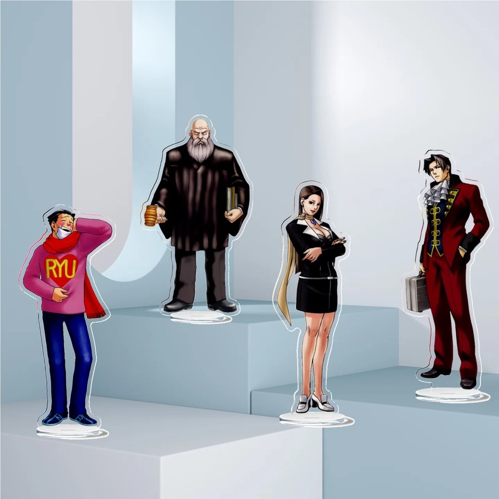 Mô hình Standee Ace Attorney Phoenix Wright Mia Fey Miles Edgeworth Mica Acrylic Trang Trí Bàn Học Q