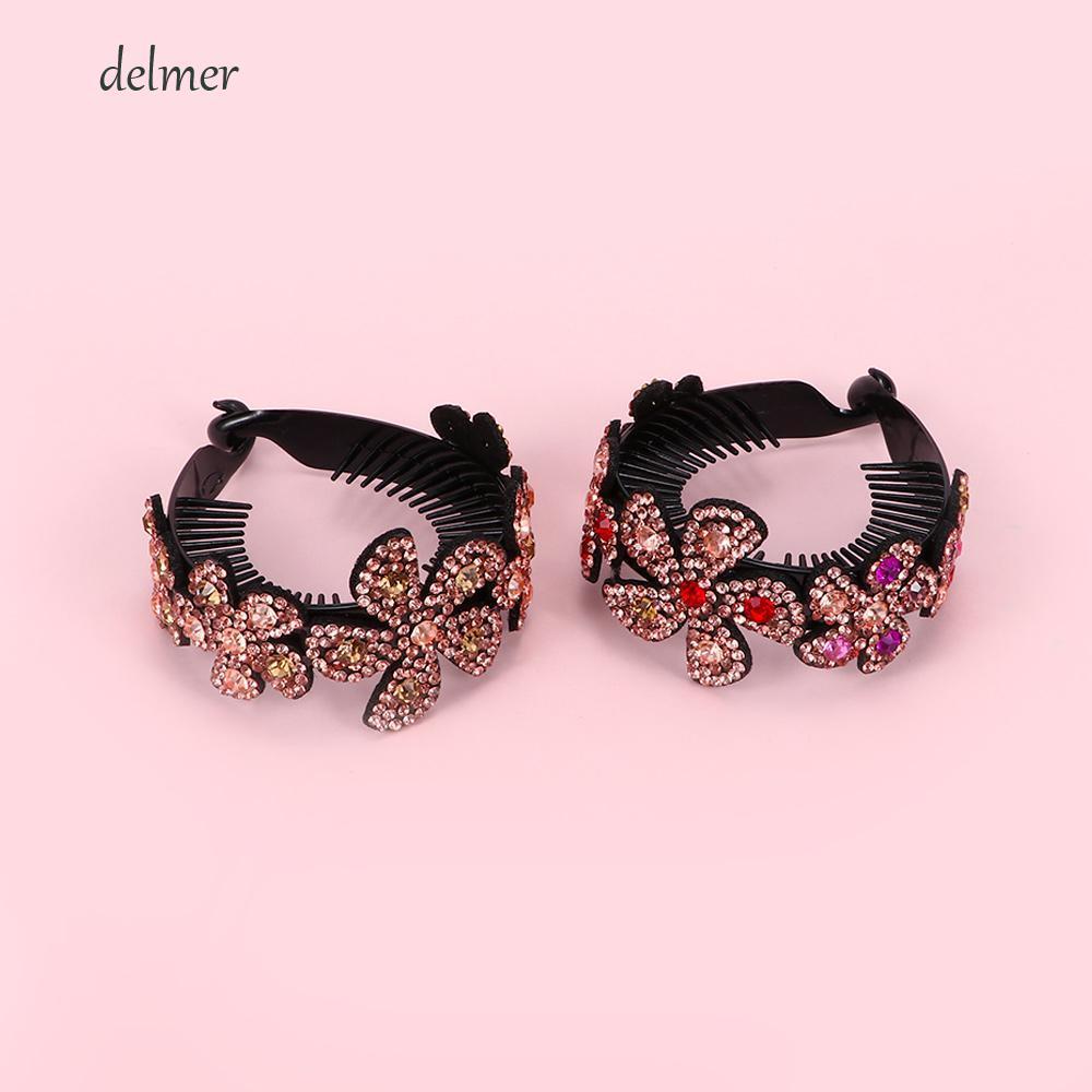 DELMER Barrettes Nữ Barrettes Dễ Thương Barrettes Phụ Kiện Hoa Twistclip Hairclaw