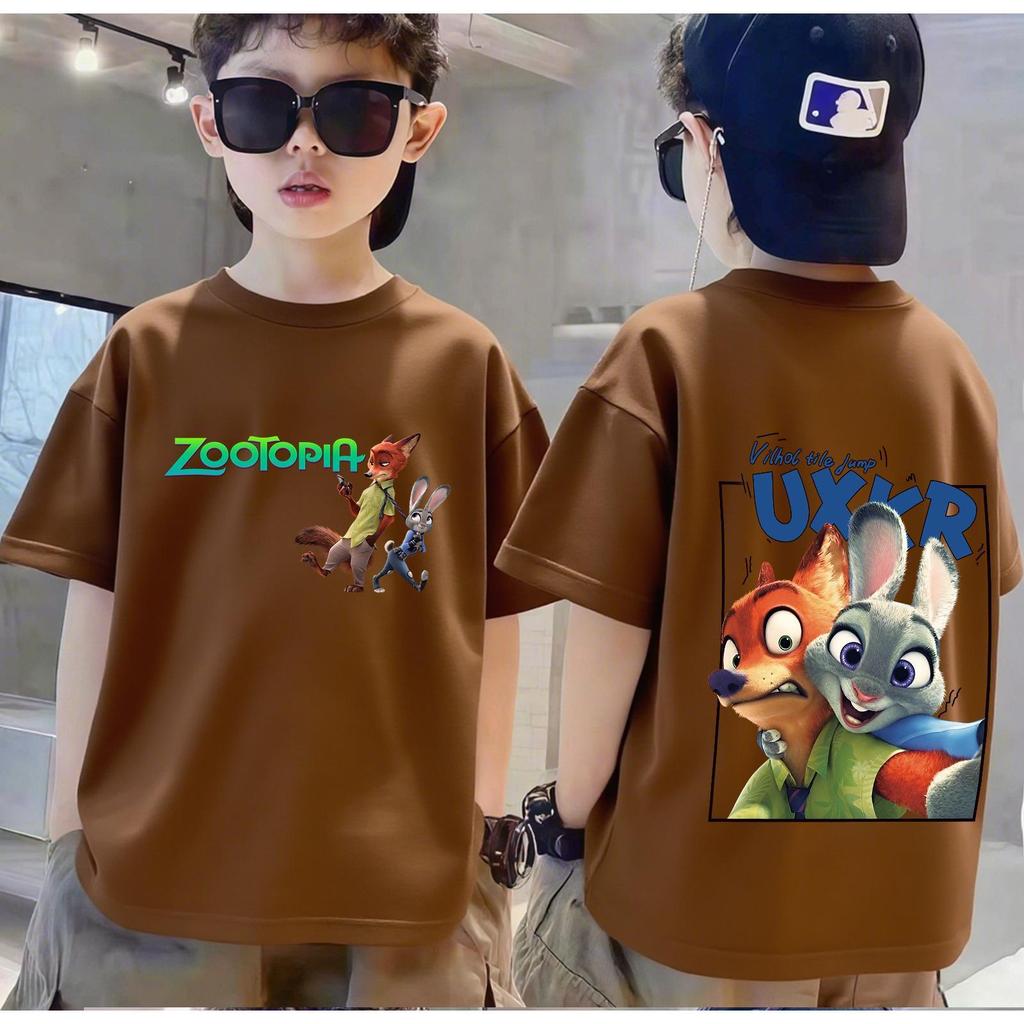 Zootopia t-shirt nam, size 90-150 cm, 3-14 years, round neck, short sleeves, simple, up 1 size.