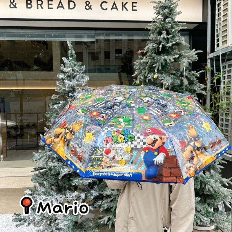 Anime Nhật Bản Mario Trong Suốt Super Mario Dù Ô Tự Động Thẳng Tay Cầm Ô Dễ Thương Gấp Học Sinh Trưở