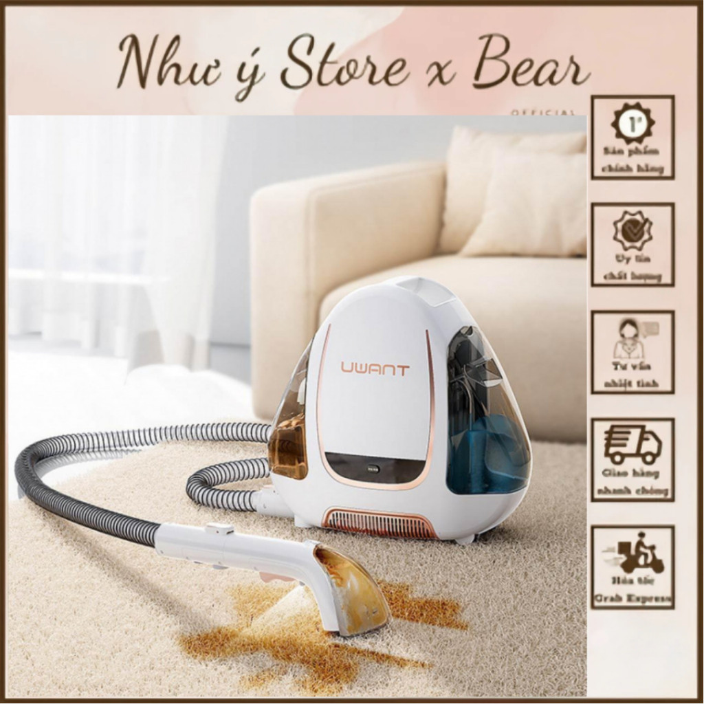 Máy giặt thảm, sofa cầm tay UWANT B100 diệt khuẩn, sấy khô công suất cao chính hãng 100%