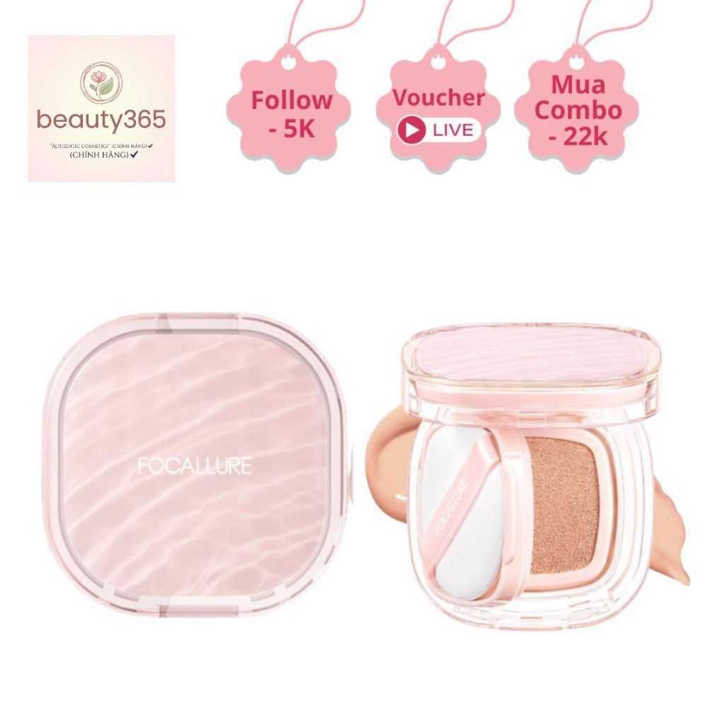 Phấn nước BB FOCALLURE INK LASTING MATTE CUSHION lâu trôi, độ che phủ cao, SPF50 PA++++ 12g F35