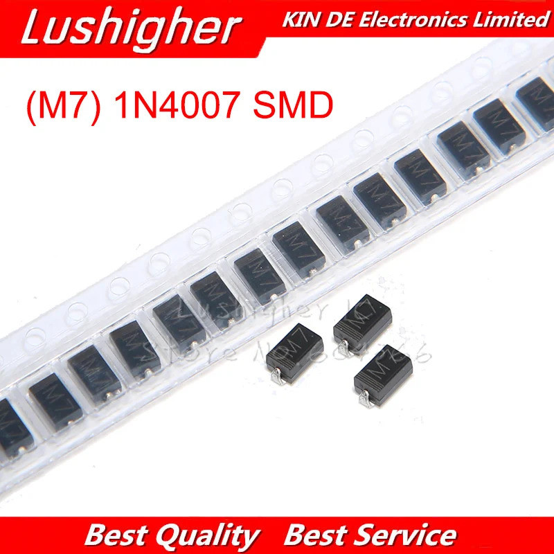 100 CÁI 1N4007 SMA IN4007 M7 1A 1000V SMD Chỉnh Lưu Diode