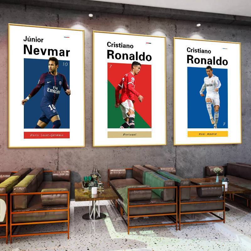 CR7 Soccer Star 2026 World Cup Tranh Canvas Chống Thấm Nước Nghệ Thuật Treo Tường Cho Gia Đình Snack