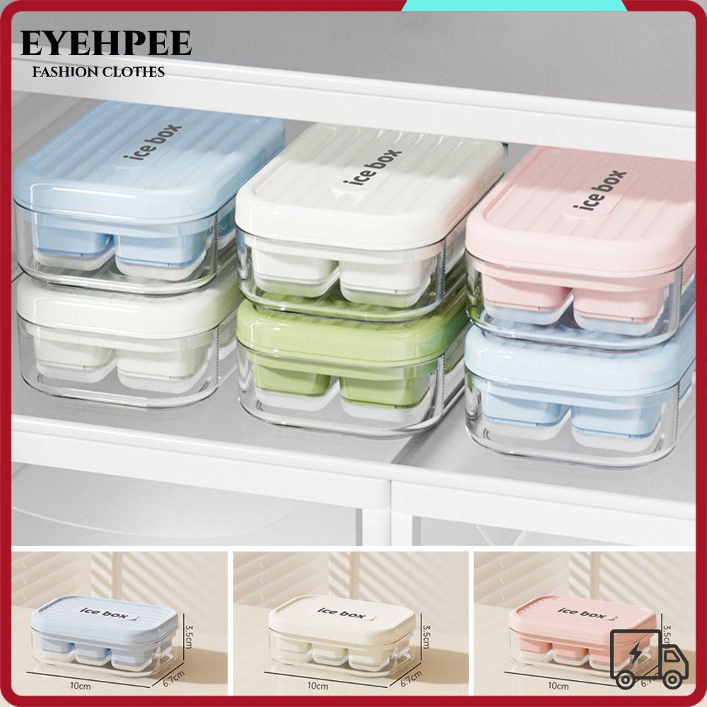 Khay làm đá viên mùa hè EYEHPEE, Loại ép có hộp lưu trữ Máy làm đá viên, Máy làm đá đông lạnh nhanh di động DIY cấp thực phẩm