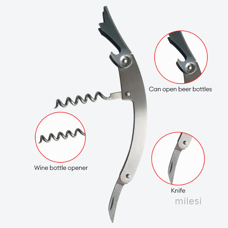 🌈🌈Dụng cụ mở nắp chai đa năng bằng thép không gỉ 2cr13 có thể gập lại, dùng cho rượu vang và bia