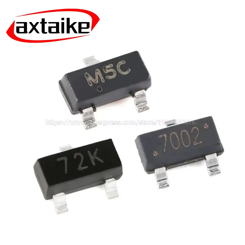 Bộ 50 MMBD7000 M5C 2N7002 2N7002K LT1G 7002 702 72K 12W SOT23 100V 200mA 60V 340mA 115mA SMD N-kênh 
