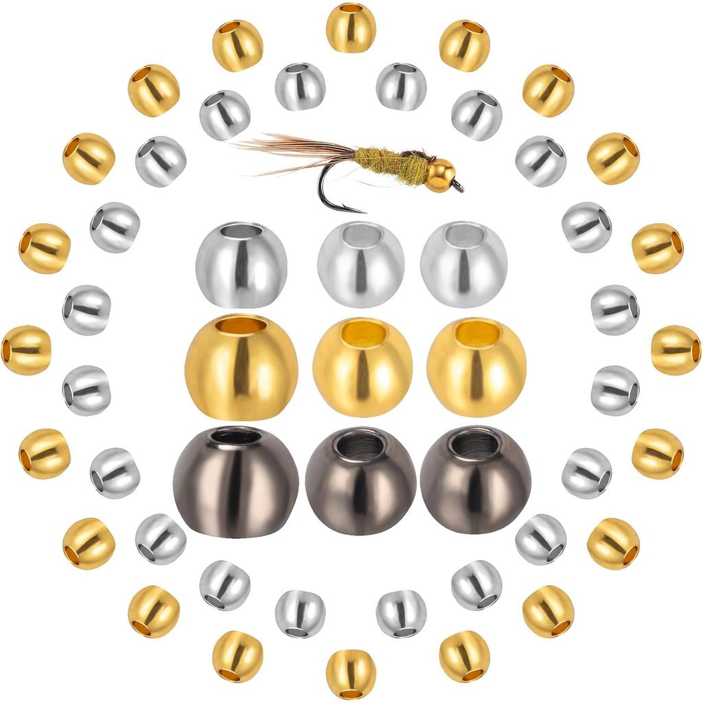 150 hạt buộc ruồi để câu cá, 2.0mm (#18-20 Móc) / 2.4mm (#16-18 Móc) / 3.2mm (#10-12 Móc) Hạt bóng t