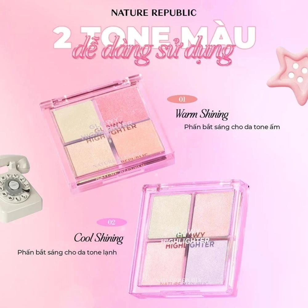 Ảnh 2 của Phấn bắt sáng Nature Republic Glowy Highlighter 12.8g