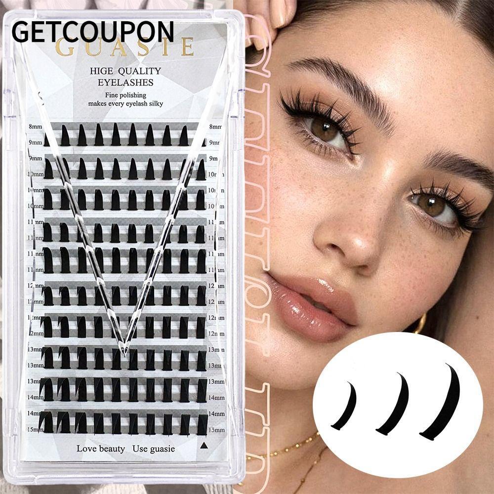 GETCOUPON Manga Lông Mi Cụm, 8-15mm Baddie Anime Cụm Mi, Vẻ Đẹp Nữ C Curl Volume Spiky Handmade Eye 