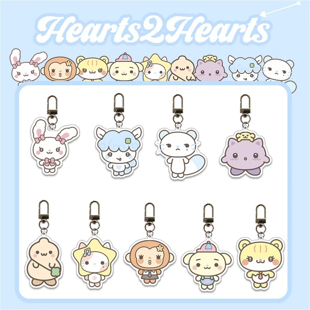 Móc khóa Acrylic Hearts2Hearts H2H Kpop in hình cartoon chibi Jiwoo Stella Juun phụ kiện treo túi xá