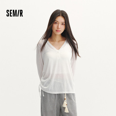Áo thun dài tay Semir nữ mùa hè cổ chữ V