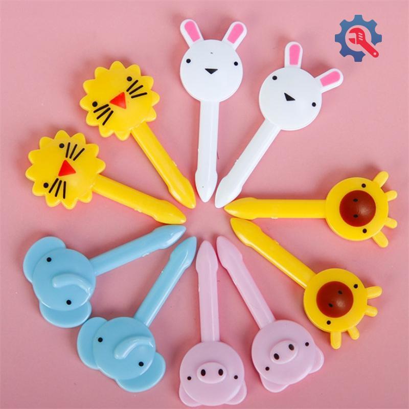 [GEX] Animal Farm Fruit Fork Mini Cartoon Children Sna Cake Món Tráng Miệng Thực Phẩm Trái Cây Pi [T