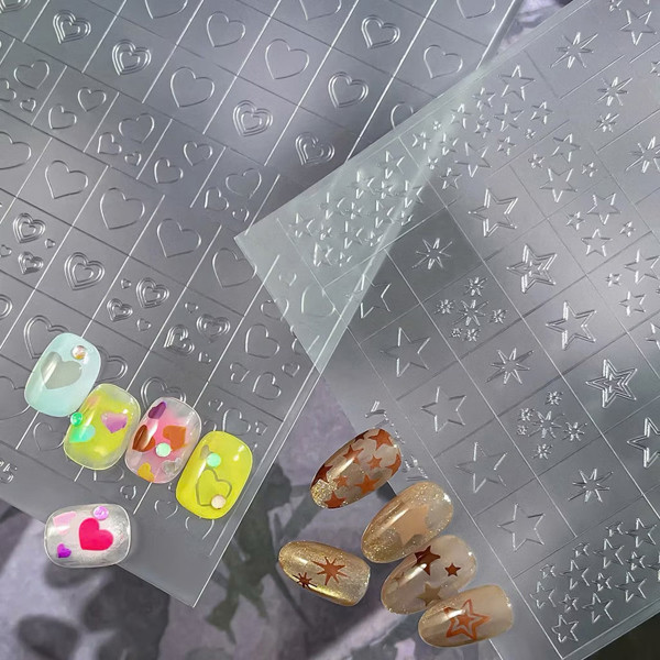 Sticker dặm ombre trong suốt hình dán móng gel nail UV