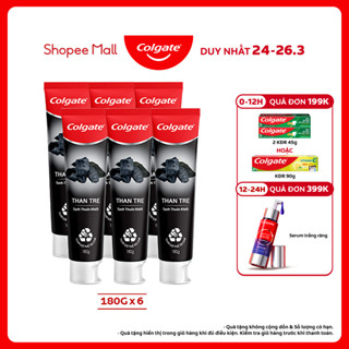 Bộ 6 Kem đánh răng Colgate thiên nhiên Than tre Hàn Quốc khử mùi diệt khuẩn 180g