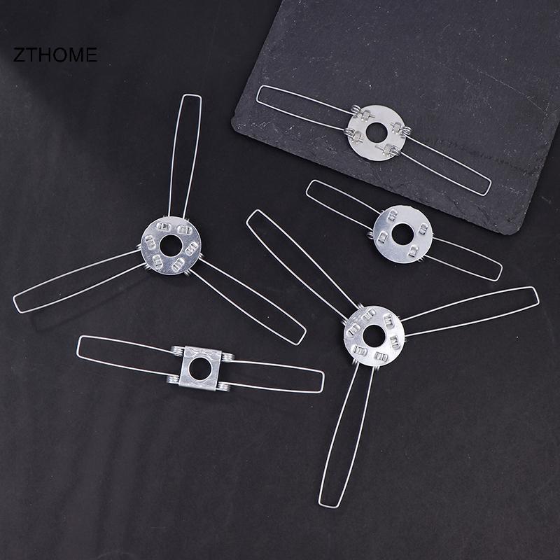 ZTHOME 4 Cái 2-Forks 3-Forks Mạ kẽm Cố định lò xo Kẹp lò xo Bule để cố định tấm chắn đèn DIY cho đèn