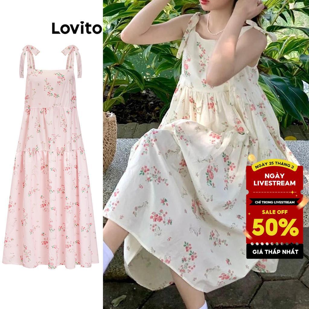 Lovito Váy thường ngày Váy ren hoa sang trọng dành cho nữ LNA43094 (Nhiều màu)