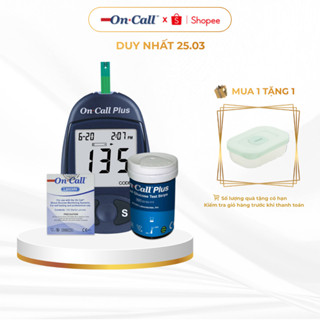 Máy Đo Đường Huyết On Call Plus Kèm Hộp 25 Que Thử Đường Huyết On Call Plus Và 100 Kim Chích Máu [Bảo Hành Trọn Đời]