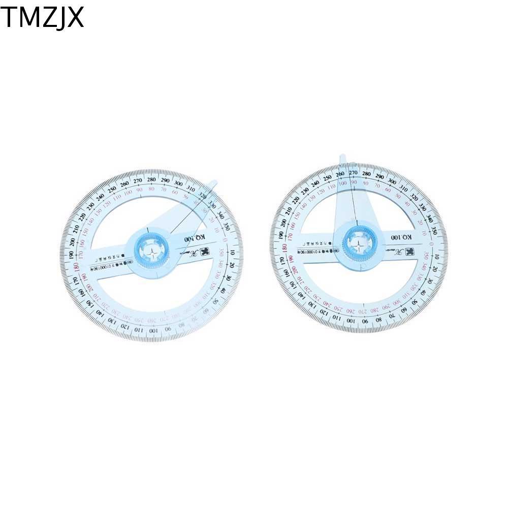 TMZJX Protractor Hình Học Xoay 360 Độ Tay Xoay Full Vòng Tròn Toán Con trỏ Góc Thước