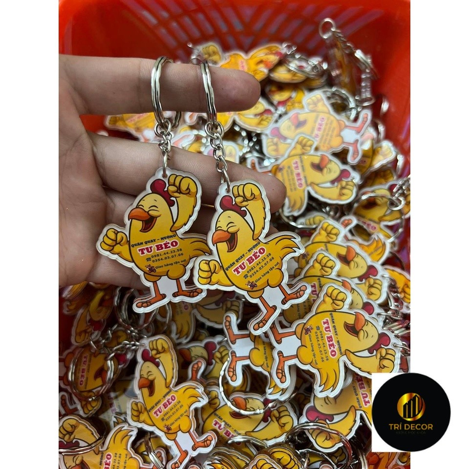 Móc khóa mica theo yêu cầu tặng khách hàng - in theo yêu cầu - số lượng từ 50 cái