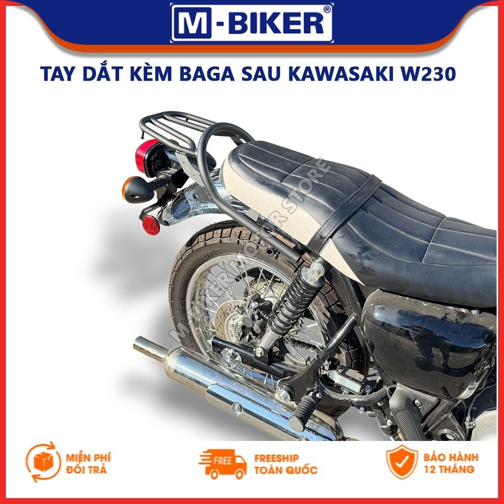 [M-Biker] Baga W230, Tay dắt W230, Baga kèm tay dắt sau dành cho Kawasaki W230