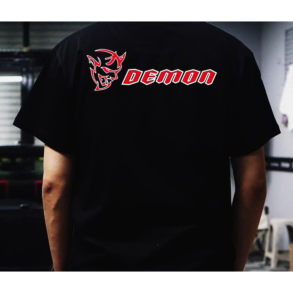 Áo Thun Cotton Tay Ngắn Phong Cách Mới, Họa Tiết Dodge Challenger Hellcat Demon - Hàng Có Sẵn