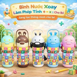 [ Hot Free Ship ] Bình Nước Nhựa Xoay Làm Phép Tính Cho Bé - Giúp Bé Giỏi Toán Giúp Bé  Thông Minh