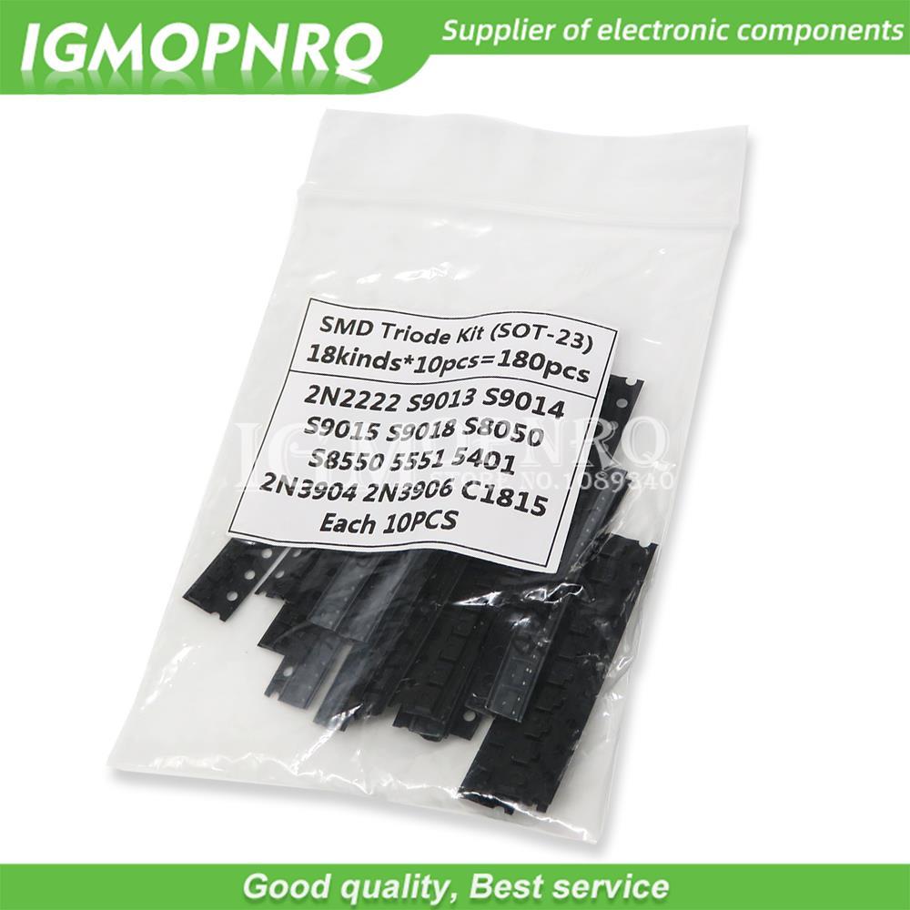 Bộ các loại Transistor (SOT-23) 18 loại * 10 chiếc = 180 chiếc 2N222 S9013 S9014 S9015 S9018 S8050 S