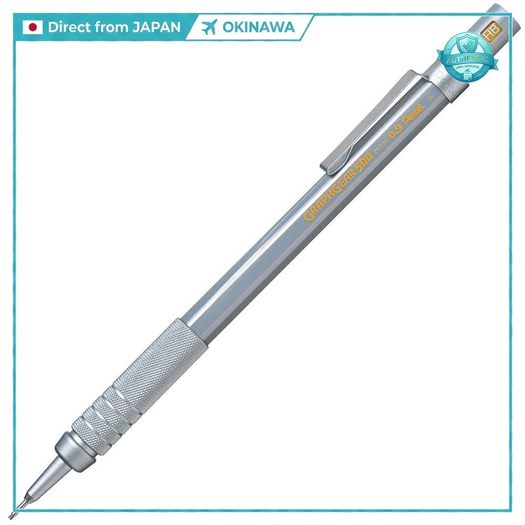 Pentel Graph Gear 500 PG519 0.9mm Mechanical Pencil, Silver - Perfect for precise writing and drawin